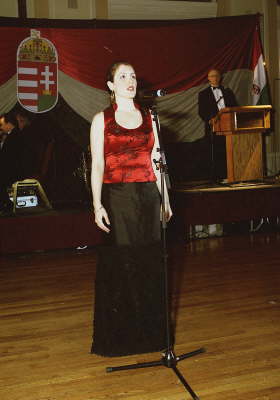 Krisztina Szabo singing the national anthems